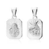 Pandantiv argint  cu dubla fata Jesus Christ / The Virgin Mary DiAmanti M0247R-DIA
